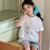 Camiseta de Manga Curta para Meninas Peixinho Vermelho Roupa de Verão 2026 Nova Roupa Infantil Coreana Top de Manga Curta de Verão Roupa Pai-Filho Tendência