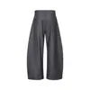 26332 Estilo Old Money Retro Unisex Color Sólido Diseño Decorado con Botones Pantalones Casuales para Hombre de Corte Holgado y Curvo