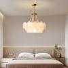 Candelabro de Cristal para Sala de Estar Estilo Francés Lámparas de Dormitorio Principal Comedor Simples de Diseño Posmoderno Estilo Americano Concha de Perla
