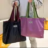 Bolsa de compras portátil para supermercado, bolsa de compras dobrável, bolsa de armazenamento de grande capacidade, fecho de cordão, bolsa de armazenamento de lona de ombro único