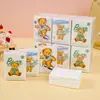 Oso de Peluche Beso de Bosque Patrón de Dibujos Animados Bolso Pequeño Portátil Pañuelo de Papel Pañuelo de Bolsillo Pañuelo de Papel Específico para Estudiantes