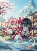 Cazador de demonios: Kimetsu No Yaiba Tanjiro Colgante de Fieltro Llavero de Mochila Lindo de Alto Valor Adorno Colgante de Tela No Tejida Periférico de Anime
