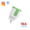 Tuya Wifi Regulaciones UE Enchufe Inteligente Naranja Azul Negro Verde Control Remoto por Aplicación de Teléfono Móvil Temporización Interruptor de Idioma