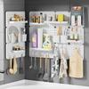 Panel Perforado de Pared Montado sin Perforaciones Dormitorio Cocina Baño Estante de Pared con Gancho Simple Panel Perforado Doméstico