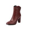 Comercio Exterior Transfronterizo Puntiagudas Tacón Grueso Tacón Bajo Botas de Mujer Otoño e Invierno Talla Grande Botas 533-1