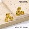 Pendientes Cruzados Franceses Elegantes Versátiles Trébol Acero de Titanio Chapados en Oro Diseño Flor Simple Pendientes de Lujo Ligero Pendientes