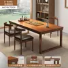 Mesa de Comedor, Sala de Estar, Mesa de Té y Sillas para el Hogar, Mesa de Té con Patas de Madera Maciza, Mesa Grande de Negociación Estilo Chino Nuevo, Mesa de Café, Mesa de Té de Doble Propósito