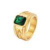 Chenrui joyería transfronteriza más vendida anillo retro de circón negro para hombre anillo de oro outlet de fábrica