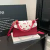 2025 Fresco y Elegante Cereza Moda Invierno Patchwork Nuevo de Moda Dulce Bolso Cruzado Pequeño Cuadrado para Mujeres