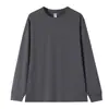 Camisa casual versátil de manga larga con puño acanalado, corte holgado, cuello redondo para hombre, color liso, exclusiva transfronteriza, 260g