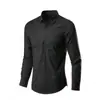 Camisa branca masculina de manga longa, não amassa, formal de negócios, corte slim, estilo coreano, roupa profissional para escritório, camisa branca casual masculina para terno