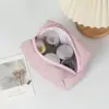 Bolsa de armazenamento de cosméticos de cor sólida para mulheres, bolsa de cosméticos de grande capacidade, bolsa de armazenamento para dormitório estudantil, bolsa de armazenamento para sabonete líquido de batom