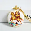 Reloj de Bolsillo de Caballo Pintado Color Oro, Reloj de Bolsillo Clásico Nostálgico con Patrón, Se Puede Imprimir para Regalo, Reloj de Cuarzo para Hombres y Mujeres, Venta al por Mayor de Fábrica