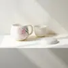 Caneca de Flor de Lírio Arita-Yaki da Dinastia Tang e Song com Tampa, Xícara de Chá para Escritório, Xícara Cerâmica Pessoal para Infusão de Chá, Xícara com Separação de Folhas e Água