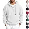 Sudadera nueva para hombre de importación, versátil jersey de punto gofrado con media cremallera, sudadera con capucha de manga larga de corte holgado para otoño e invierno