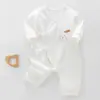 Ropa Infantil Anyang Pelele de Bebé Estilo Monje Algodón Puro Sin Costuras Verano Delgado Transpirable Protección de Barriga Atado Mono Traje para Gatear