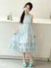 Vestido de Chifón sin Mangas para Niñas de Verano Ropa Infantil Niñas Vestido Elegante de Princesa Vestido Formal Estilo Coreano Moderno