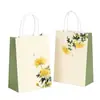 Bolsa de Regalo Estilo Chino con Diseños de Ciruelo, Orquídea, Crisantemo y Loto, Bolso Tote Estilo Chino, Bolsa de Regalo de Bambú Personalizada con Empaque de Cuero