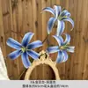 Diseño de Escena de Boda con Flores Artificiales Azules, Arreglo de Piso con Flores Falsas, Phalaenopsis, Tulipanes, Arreglo Floral Decorativo Suave