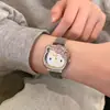 Reloj Ornamental Hello Kitty Lindo Subcultura Y2K Cuarzo Dibujos Animados Malla Metálica con Hebilla Magnética