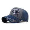 Gorra de Béisbol Bordada de Tiburón Europea y Americana Transfronteriza 100% Algodón Bordado Estéreo Grande 3D Gorra Sombrero para el Sol Gorra de Visera