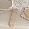 Nuevos calcetines de punto para primavera y verano, color caramelo, todo en uno, cabeza de costura sin costuras, ribete lateral tipo oreja de madera, calcetines de tubo para mujer, color liso clásico