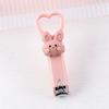 Cortauñas con Forma de Corazón de Dibujos Animados Lindo Mini Cortaúñas de Muñeca Girly Tijeras Plegables para Uñas Antisalpicaduras para el Hogar