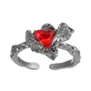 Anillo de Cuervo Espina Oscura Transfronterizo Europeo y Americano Personalidad Nicho Femenino Anillo Cruzado de Amor Anillo Abierto Accesorios