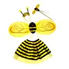 Halloween Crianças Performance Dia das Crianças Asas de Abelha Anjo Joaninha Conjunto de Quatro Peças Fantasia Amarela de Performance Adereços de Palco