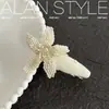 Um Novo Presilha de Cabelo Estilo Coreano para Primavera e Verão da Lan, Acessório de Cabelo Simples e Elegante, Presilha de Franja Floral, Grampo de Cabelo para Mulheres