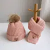 Conjunto de Gorro y Bufanda para Niños y Niñas, Gorro de Invierno Cálido Tejido, Conjunto de Dos Piezas para Bebés, con Forro de Felpa y Engrosado