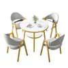 Mesa y sillas de negociación de recepción, mesa de comedor de losa de roca, escritorio de recepción de oficina, combinación para tienda de té con leche, cafetería, B&B, mesa y sillas de ocio