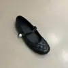 Zapatos Planos Bajos Acolchados Negros con Cadena Estilo Chanel para Mujer, Nuevos de Primavera 2026 Zapatos Mary Jane Franceses para Commuter