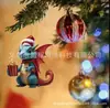 Colgante de la nueva serie navideña de dinosaurios de Amazon transfronteriza, decoraciones navideñas, colgante plano acrílico
