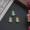 Accesorios de Colgante de Calabaza Esmalte Cloisonné Estilo Chino, Aleación Recubrimiento de Esmalte Doble Cara Accesorios de Colgante para Pulsera DIY Collar