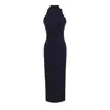 Atacado de Roupas Femininas Transfronteiriças 2025 Verão Novo Sem Mangas Gola Halter Fenda nas Costas Saia Gola Alta Vestido Slim