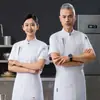 Ropa de trabajo de chef manga corta verano cocina comedor catering traje para hombre transpirable ropa de chef logo