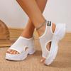 Sandalias Deportivas Nuevas de Verano 2025 para Mujer Estilo Coreano Transpirables con Suela Gruesa Sandalias Caladas Malla Elástica Zapatos Tipo Calcetín Tejido Flyknit