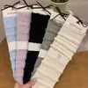 Meias Novas de Outono Meias Estilo Coreano Cor Pura Flor Bolha Botão Meias Femininas de Cano Médio Doce Feminina Meias Femininas de Algodão