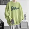 Estilo Coreano Holgado Creativo Estampado Cuello Redondo Sudadera Casual Tendencia Estilo Hong Kong Sudadera Forrada de Felpa Versátil Otoño e Invierno Nuevo