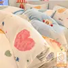 Funda de edredón de forro polar de coral de leche engrosada para invierno, pieza única 150x200x230cm, funda de edredón de franela de doble cara para una persona 4