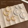 Pendientes Redondos Geométricos de Alto Nivel Chapados en Plata 14K para Mujer, Sencillos y de Moda, Adecuados para el Trabajo Diario, Joyería Hecha en Fábrica