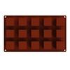 Molde de silicona de grado alimenticio para pastel de mousse, 15 piezas, forma de cubo, cubo cuadrado, molde de chocolate