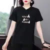 Camiseta Feminina 2026 Novo Estilo com Ombro Normal e Manga Curta, Fashion e Versátil, Design Emagrecedor para Mulheres Plus Size, Top de Verão