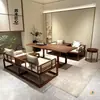 Estética da Dinastia Song Simples Nogueira Maciça Madeira Maciça Sofá Mesa de Chá Combinação Sala de Estar de Villa Sala de Chá Mesa de Chá Cama Arhat