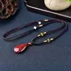 Colgante de gota de agua de arena de cristal de cinabrio crudo Colgante de collar de arena de cristal chapado en oro Regalo unisex Venta al por mayor Dropshipping