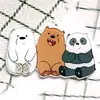 Broche Pin Accesorio de Acrílico Estilo Japonés y Coreano Dibujos Animados Panda Azul Pegatina para Teléfono Perla Fresca