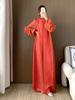 Vestido plisado de moda Primavera y otoño Falda larga de alta gama Comercio exterior transfronterizo europeo y americano Vestido de mujer de talla grande Falda larga