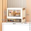 Caixa de Armazenamento de Mesa Multicamadas Armário de Armazenamento para Mesa de Escritório/Quarto Cosméticos Batom Porta Dupla Mais Prateleira de Armazenamento com Gaveta