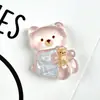 Accesorios de resina de oso rosa gelatina, materiales de manualidades DIY de dibujos animados lindos, pegamento de crema para fundas de teléfono y pegatinas para accesorios para el cabello